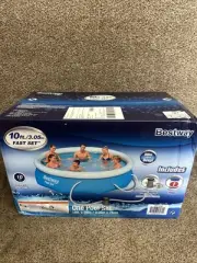 Bestway 57269E Above Ground Pool Fast Set 330 gal Round 30" H X 10 ft. D New