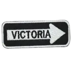 Victoria Road Sign Patch Embroidered Iron on Sew on Patch For Clothes 7.5x3cm
