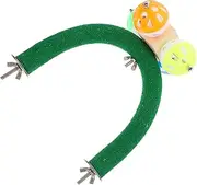 BCOATH Parakeet Perch Stand with Bell Durable Bird Perch for Cage Exercise Playtime Accessory for Parrots Cockatiels Budgies Easy to Hang Clean