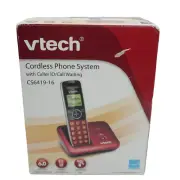 VTech DECT 6.0 Red Cordless Phone Caller ID Waiting CS6419-16 Handset Speaker