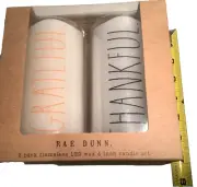 Rae Dunn 2-Pack Flameless LED Wax 6 inch Candle Set- THANKFUL. GRATEFUL. BNIB