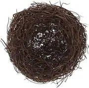 Totority Rattan Bird Nest Prop Artificial Nest Decoration for Garden Landscape DIY Photo Prop for Birds Unique Warm Hideout Realistic Craft Design for Home Decor