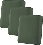 H.VERSAILTEX High Stretch Individual Seat Cushion Covers Sofa Slipcovers Couch Cushion Protector Sofa Covers Rich Jacquard Textured Twill Fabric (3 Pack for 3 Cushion, Bronze Green)