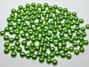 2000 Dark Green Acrylic Half Pearl Flatback Round Bead 4mm Nail Art Scrapbook