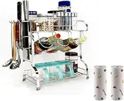 304 Stainless Steel Multi-Purpose Seasoning Storage Rack, Simple and Convenient, Practical Kitchen Rack, Finishing Rack, Storage, Seasoning Tank Rack