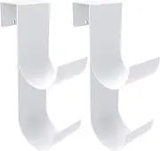 codree 2 PCS Pool Fence Hooks - Heavy Duty White Fence Hangers for Pool Poles & Equipment, Fit 3/4 Inch to 1-1/4 inch Railing