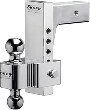 Fastway Flash 42-00-2825 E Series HD Adjustable Aluminum Ball Mount with 8 Inch Drop, 2.5 Inch Shank, and Chrome Plated Balls