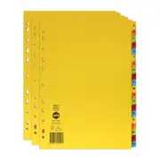 3x Marbig Brights A-Z Tab Manilla A4 Ring Binder Dividers Indices Page Organiser