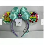 Disney Parks Mickey Mouse Ears UP Balloons House Grape Soda Headband Clear - NEW