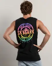 [Skylark] Skylark Men's Indulge Muscle Tank Top in Black Acid Size Small S Black Acid