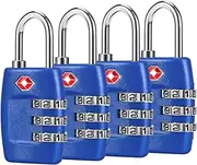 [Cluckyu] TSA Luggage Locks (4Pack) - 3 Digit Combination Padlocks - Approved Travel Lock for Suitcases & Baggage (Dark Blue)