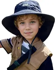 [FEOYA] Kids Sun Hats Wide Brim Sun Hat Neck Flap Boys Girls Sun Protection Hat Breathable Summer Peaked Cap for Beach Fishing