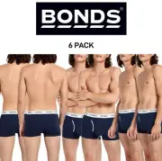 Bonds Mens Guyfront Trunk Stretchy Cotton Fabric Elastic Waistband 6 Pack MZVJ