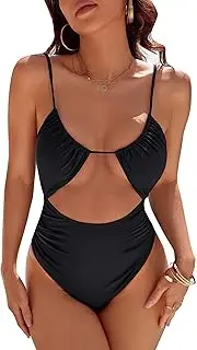 [Blooming Jelly] Womens One Piece Swimsuit Tummy Control Bathing Suit Sexy Flattering Cheeky High Cut Out Cute Ladies Swimwear