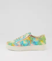 New Django & Juliette Lailory Rainbow Patch Leather Sneakers Womens Shoes Casual