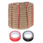 1 Inch x 98ft Heavy Thick Natural Jute Rope Twine Rope with 2 Roll Tapes