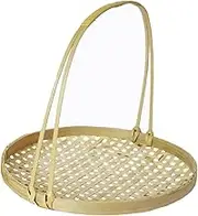 1Pc Bamboo Woven Hand Basket for Food Storage Classic Decorative Storage Container Sturdy and Design for Weddings Showers and Home Organization