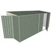 Build-a-Shed 1.5 x 4.5 x 2m Single Hinged Skillion Shed with Hinged Side Door - Green