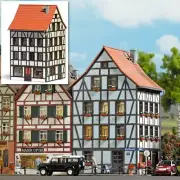 Busch 1536 Old Town half-timbered Building - Scale HO Unassembled Laser Cut Kit