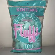 Sentinel Pastel Cosmetic Fluffs NOS Turquoise/blue 100 Count Bag Cottonball