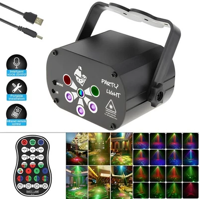 960 Patterns Laser Projector Light Stage Lighting LED RGB Disco Party KTV Lamp