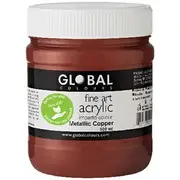Global Colours Acrylic Paint Zero VOC 500mL Metallic Copper