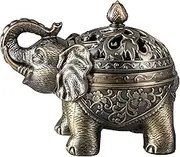 Feyarl Vintage Incense Burner Elephant Shape Metal Frankincense Insence Burner Holder for Spa Yoga Bedroom Aromatherapy
