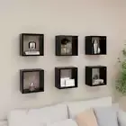 NNEVL Wall Cube Shelves 6 pcs Black 26x15x26 cm