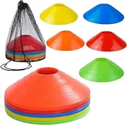 20 Pcs Agility Field Cones, Soccer Markers Disc with Net Bag, Pro Disc Cones for Training Football, Low Profile Field Markers Kids and Adults