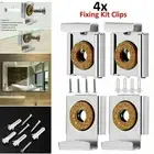 Modern Design Chrome Mirror Wall Mounting Kit for Frameless Mirrors (4pcs)