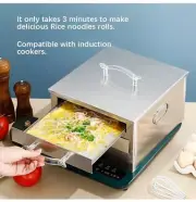 Rice Noodle Rolls Machine, 2-layer 304 Stainless Steel Steamed Vermicelli NEW