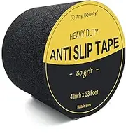 Any Beauty 4"x33' Anti Slip Tape 80 Grit Non Slip Skid Heavy Duty Stair Treads, Anti-Slip Safety Roll,Grip Strip Non-Slip Traction Step Tape, Friction, Indoor/outdoor,Baby/elder/pet, Black