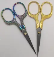 SET of 2!! Embroidery Scissors Gold & Rainbow Set Of 2 One Of Each Color