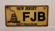 NEW JERSEY FJB F JOE BIDEN DON'T TREAD ON ME TRUMP METAL AUTO TAG PLATE