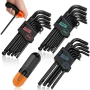 36PC Allen Wrench Set, SAE & Metric Hex Key Set Torx Star Key Set, Long Arm B...