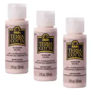 3x Plaid FolkArt Terra Cotta 59ml Acrylic Art Paint Mesa Pink Textured Finish