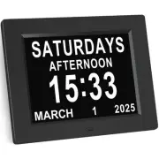 8 Inch Digital Calendar Alarm Day Clock, Large Digital Clock for Seniors, Imp...
