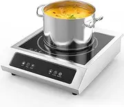 Home 3500w Induction Cooktop Commercial Induction Cooktop Load Capacity 110lb 9 Power Levels Professional Ceramic Portable Stainless Steel Hot Plate with Slide & Touch Control Lock 4 Hours Timer
