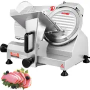 VEVOR Commercial Meat Slicer, 200W Electric Deli Food Slicer, 350-400RPM Meat Slicer with 8" Carbon Steel Blade, 0 - 0.47 inch Adjustable Thickness El