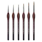 XDT#729-1 Micro Fine Tip Art Brush Set 6Pc #5/0#3/0#0#2#4#6 Nail Model Craft