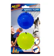 Nerf Dog Ultra Translucent TPR Sonic Dog Toy Ball, Blue and Green, 2.5-inch
