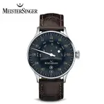 【MEISTERSINGER 明斯特單指針】AS902OR 星象錶 黑棕 自動上鍊 40MM(機械錶 德國錶 星象錶)