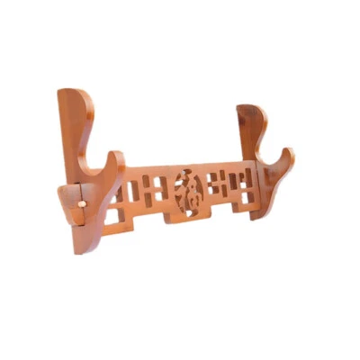 Bamboo Katana Samurai Sword Stand Holder Hanger Wall Mount Rack 福 Pattern 1 Tier