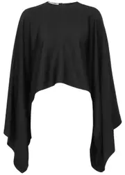 Stella Mccartney Cape-effect Draped Satin top - Black - 38 (UK6 / XS) 38 (UK6 / XS)