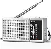 Portable Radio AM FM, Transistor Radio with Loud Speaker, Headphone Jack, 2AA Battery Operated Radio Excellent Reception - Goodes