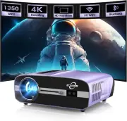 Ultra HD 4K Projector with WiFi Bluetooth Apps, LED Smart TV Projectors 4K Home
