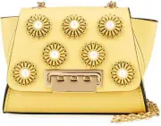 New ZAC POSEN Eartha Mini Pearly Sunburst Brogue Floral Applique-Honey ($350)