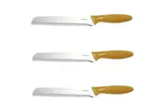 3Pc Set 20.5cm Culinare Bread Knife Stainless Steel Kitchen Chef with Cover