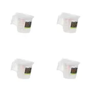 4x TopChef Plastic Measuring Jug Set Kitchen Liquid Measuring Tools Transparent