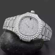 Lord Steel All Around Crystal Men's Watch Iced Out Hip Hop Watch